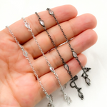 Load image into Gallery viewer, Silver Pear Shape Cubic Zirconia Connector With Chain. CZ15