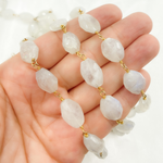 Load image into Gallery viewer, Moonstone Oval Shape Gold Plated Wire Chain. MS57