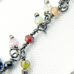 Load image into Gallery viewer, Multi Color CZ Cluster Dangle Oxidized Wire Chain. MCZ5
