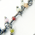 Load image into Gallery viewer, Multi Color CZ Cluster Dangle Oxidized Wire Chain. MCZ5