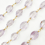 Load image into Gallery viewer, Pink Amethyst Gold Plated Wire Chain. AME19
