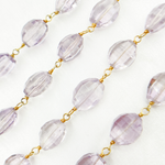 Load image into Gallery viewer, Pink Amethyst Gold Plated Wire Chain