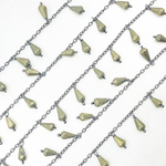 Load image into Gallery viewer, Pyrite Drop Dangle Oxidized Wire Chain. PYR25
