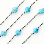 Load image into Gallery viewer, Turquoise Oxidized Connected Wire Chain. TRQ15