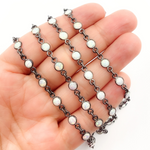 Load image into Gallery viewer, Created White Opal Round Shape Connected Chain. CWO2