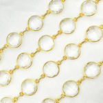Load image into Gallery viewer, Crystal Round Shape Bezel Gold Plated Wire Chain. CR11