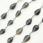 Load image into Gallery viewer, Smoky Pear Shape Oxidized Wire Chain. SMQ11
