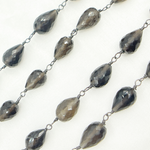 Load image into Gallery viewer, Smoky Pear Shape Oxidized Wire Chain. SMQ11