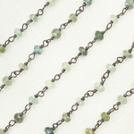 Load image into Gallery viewer, Moss Aquamarine Oxidized Wire Chain. MOAQ2
