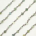 Load image into Gallery viewer, Moss Aquamarine Oxidized Wire Chain. MOAQ2
