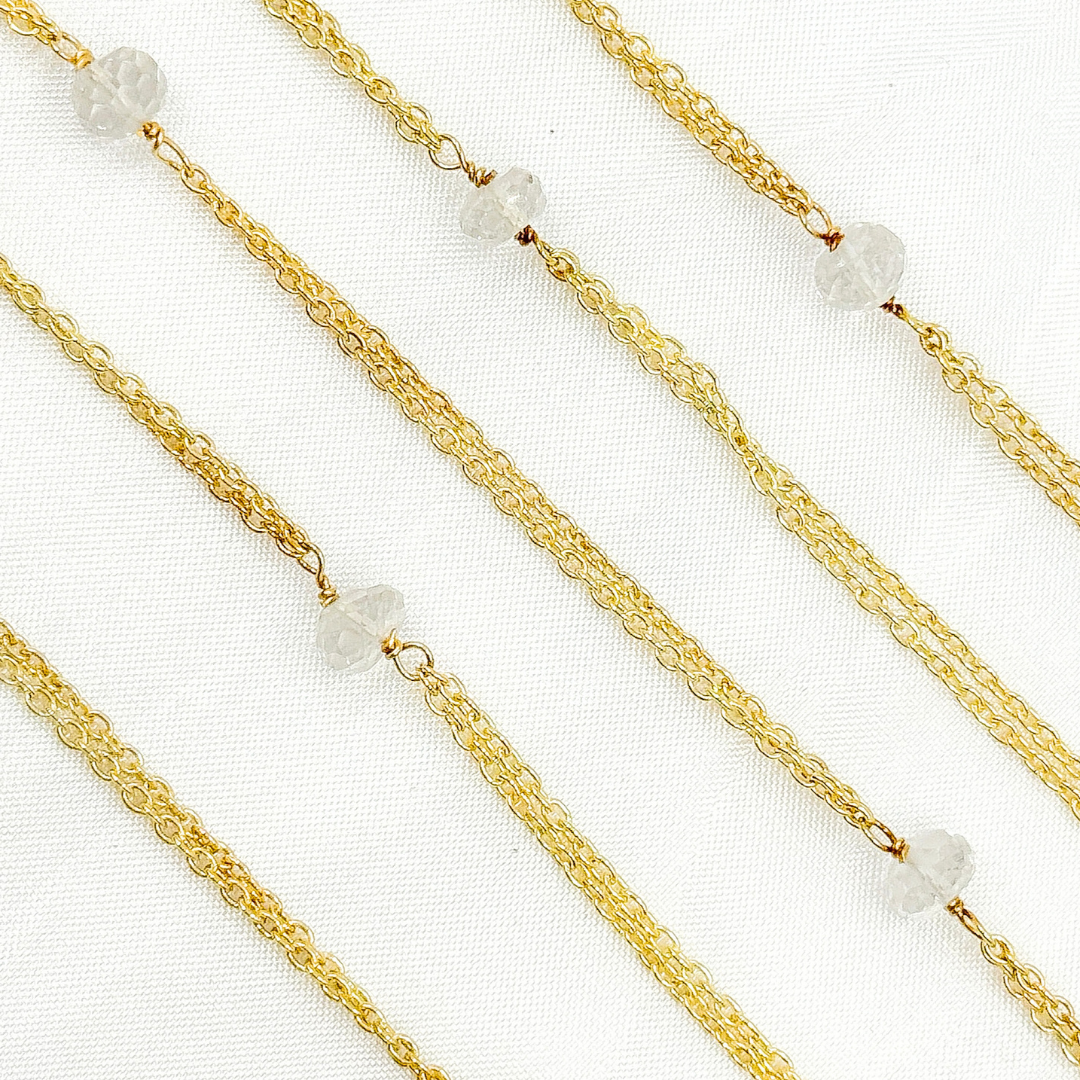 Crystal Double Gold Plated Connected Wire Chain. CR18