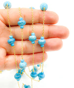 Load image into Gallery viewer, Turquoise Wire Wrap Chain. TRQ13