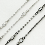 Load image into Gallery viewer, Silver Pear Shape Cubic Zirconia Connector With Chain. CZ15