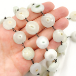 Load image into Gallery viewer, Solar Quartz Coin Shape Oxidized Wire Chain.