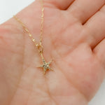 Load image into Gallery viewer, GDP401. 14k Solid Gold Star Diamond Charm