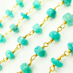 Load image into Gallery viewer, Amazonite Gold Plated Wire Chain. AMZ18