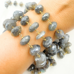 Load image into Gallery viewer, Coated Labradorite Faceted Rondel Gold Plated Wire Chains