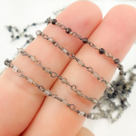 Load image into Gallery viewer, Shaded Smoky Quartz Oxidized Wire Chain. SMQ10