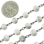 Load image into Gallery viewer, Howlite Gemstone Round Shape Chain. HO1