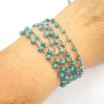 Load image into Gallery viewer, Dyed Emerald Oxidized Wire Chain.