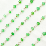 Load image into Gallery viewer, Chrysoprase 925 Sterling Silver Wire Chain. CHR26
