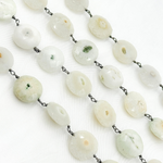 Load image into Gallery viewer, Solar Quartz Coin Shape Oxidized Wire Chain. STQ8