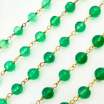 Load image into Gallery viewer, Green Onyx Gold Plated Wire Chain. GRE2
