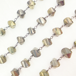 Load image into Gallery viewer, Nugget Pyrite Oxidized 925 Sterling Silver Wire Chain. PYR11