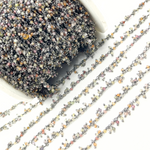 Load image into Gallery viewer, Multi Tunduru Sapphire Cluster Dangle Oxidized Wire Chain. SAP8