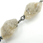 Load image into Gallery viewer, DQ1. Diamond Quartz Organic Shape Oxidized Wire Chain.
