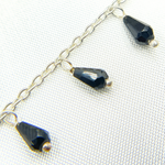 Load image into Gallery viewer, Black Spinel Drop Dangle 925 Sterling Silver Wire Chain. BSP36