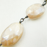 Load image into Gallery viewer, Coated Oval Moonstone Oxidized Wire Chain. CMS76