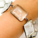 Load image into Gallery viewer, Crystal Large Rectangle Shape Bezel Oxidized Wire Chain. CR5