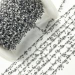 Load image into Gallery viewer, White Topaz Cluster Dangle Oxidized Wire Chain. TOP12