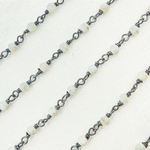 Load image into Gallery viewer, White Moonstone Oxidized Wire Chain. WMS26