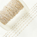 Load image into Gallery viewer, Coated Peach Moonstone 925 Sterling Silver Wire Chain. CQU40