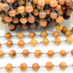 Load image into Gallery viewer, Wood Round Shape Wire Wrap Chain. WO2