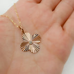 Load image into Gallery viewer, KG294RG. 14k Solid Gold Diamonds Clover Charm