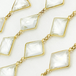 Load image into Gallery viewer, Crystal Rectangular Shape Bezel Gold Plated Wire Chain. CR8