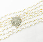 Load image into Gallery viewer, Round White Freshwater Pearl Wire Wrap Chain. PRL6