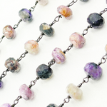 Load image into Gallery viewer, Charoite Oxidized 925 Sterling Silver Wire Chain. CHA1
