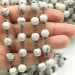 Load image into Gallery viewer, Howlite Gemstone Round Shape Chains