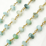 Load image into Gallery viewer, Larimar Gold Plated Wire Chain. LAR3