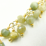 Load image into Gallery viewer, Cats Eye Cluster Dangle Gold Plated Wire Chain.