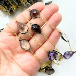 Load image into Gallery viewer, Multi Gemstone Organic Shape Connected Wire Chain. MGS7
