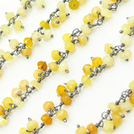 Load image into Gallery viewer, Buy Yellow Opal Cluster Dangle Oxidized Wire Chain