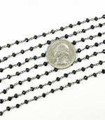 Load image into Gallery viewer, Black Spinel Wire Wrap Chain made with Black Rhodium 925 Sterling Silver. BSP15