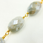 Load image into Gallery viewer, Milky Aquamarine Gold Plated Wire Chain. AQU16