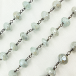 Load image into Gallery viewer, Coated Milky Aquamarine Oxidized Wire Chain. AQU3
