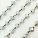 Load image into Gallery viewer, Coated Milky Aquamarine Oxidized Wire Chain.